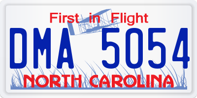NC license plate DMA5054
