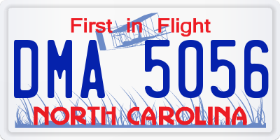 NC license plate DMA5056