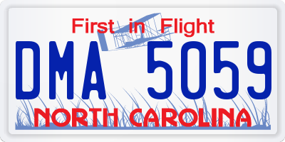 NC license plate DMA5059
