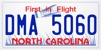 NC license plate DMA5060