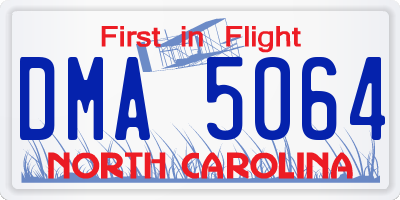 NC license plate DMA5064