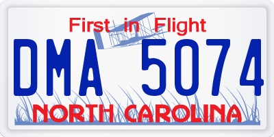 NC license plate DMA5074