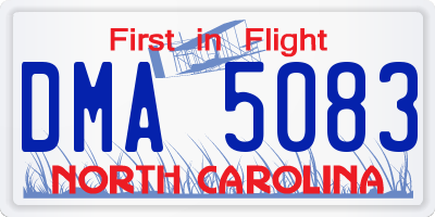 NC license plate DMA5083