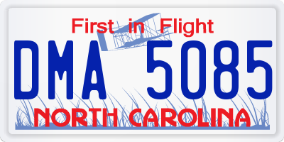 NC license plate DMA5085