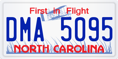 NC license plate DMA5095