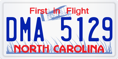 NC license plate DMA5129