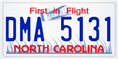 NC license plate DMA5131