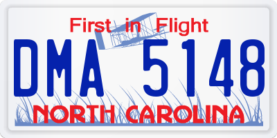 NC license plate DMA5148