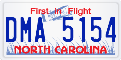 NC license plate DMA5154