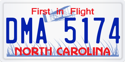 NC license plate DMA5174