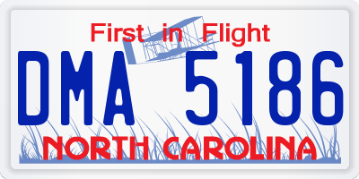 NC license plate DMA5186
