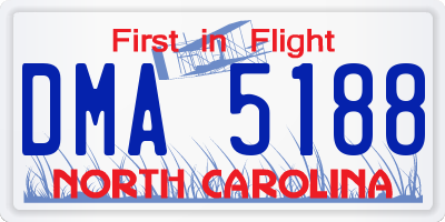 NC license plate DMA5188