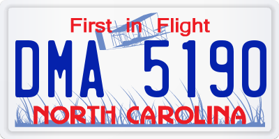 NC license plate DMA5190