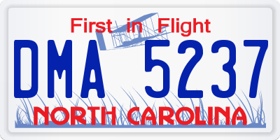 NC license plate DMA5237