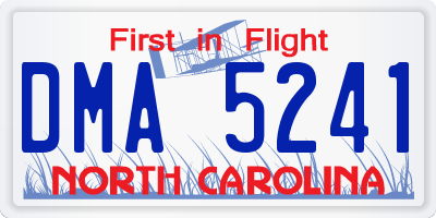 NC license plate DMA5241