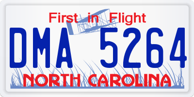 NC license plate DMA5264