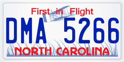 NC license plate DMA5266