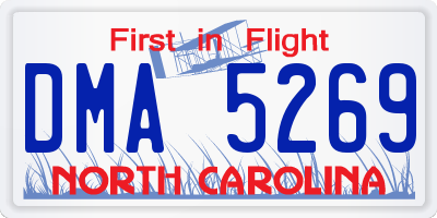 NC license plate DMA5269