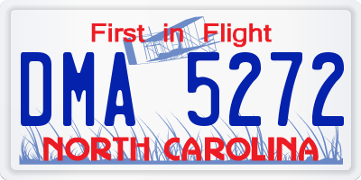 NC license plate DMA5272