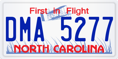 NC license plate DMA5277