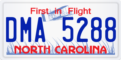 NC license plate DMA5288