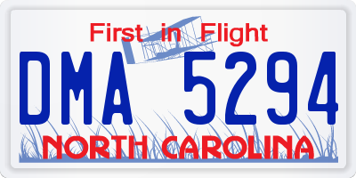 NC license plate DMA5294