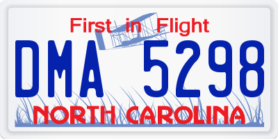 NC license plate DMA5298