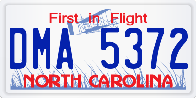 NC license plate DMA5372