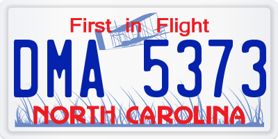 NC license plate DMA5373