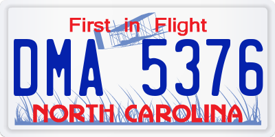 NC license plate DMA5376