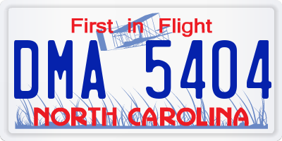 NC license plate DMA5404