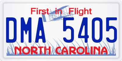 NC license plate DMA5405