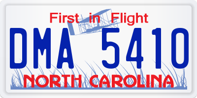 NC license plate DMA5410