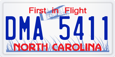 NC license plate DMA5411
