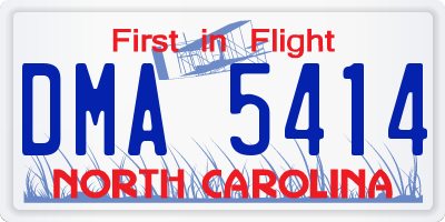 NC license plate DMA5414