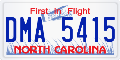 NC license plate DMA5415