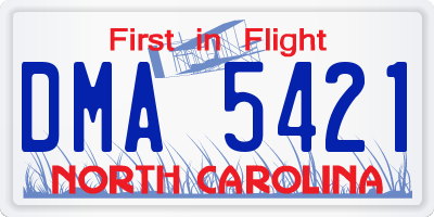 NC license plate DMA5421