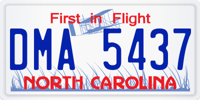 NC license plate DMA5437