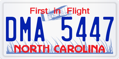 NC license plate DMA5447