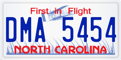 NC license plate DMA5454