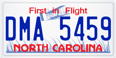NC license plate DMA5459