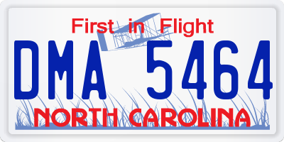 NC license plate DMA5464