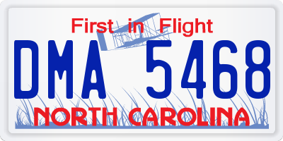 NC license plate DMA5468
