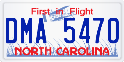 NC license plate DMA5470