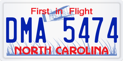 NC license plate DMA5474