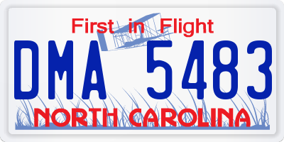 NC license plate DMA5483