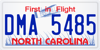 NC license plate DMA5485