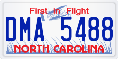 NC license plate DMA5488