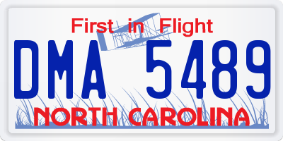 NC license plate DMA5489