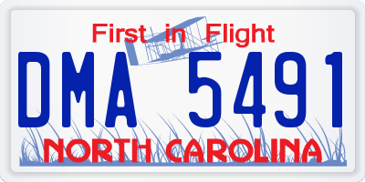 NC license plate DMA5491